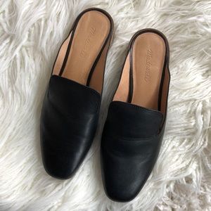 Black MADEWELL leather heels tan slip ons mules 10